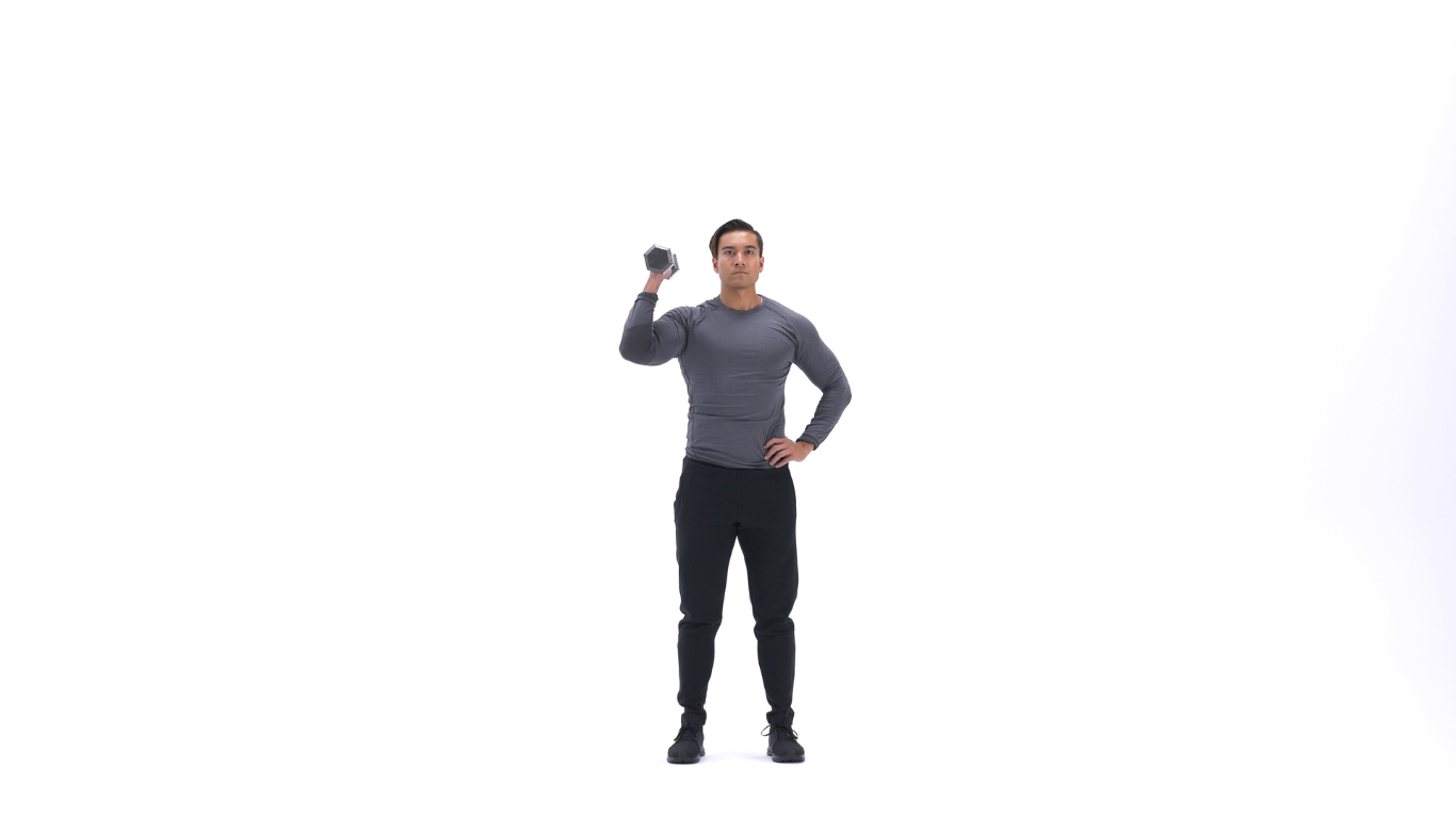 Single-Arm Palm-In Dumbbell Shoulder Press Exercise